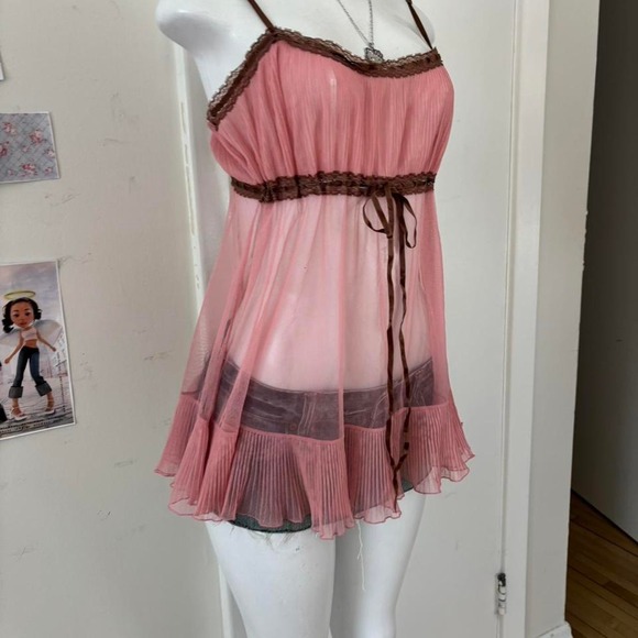 Victoria's Secret Pink Sheer Mesh Babydoll Cami Top – Size L - Picture 6 of 6